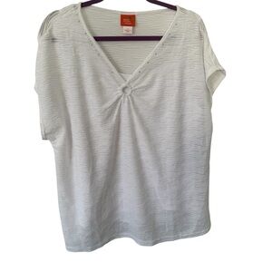 Hearts of Palm White Blouse 1X NWT